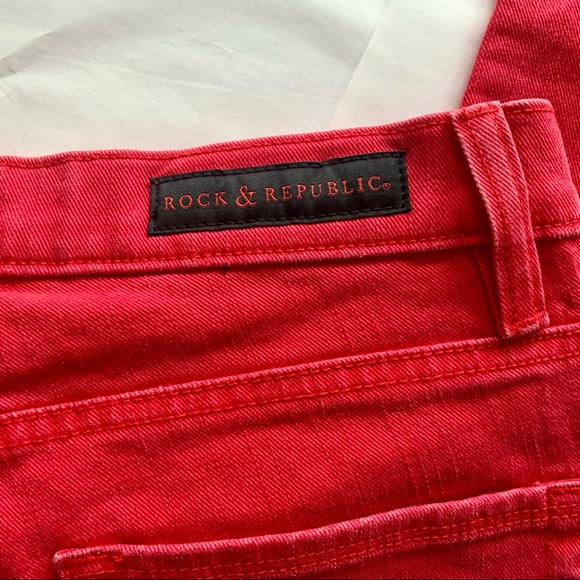 ROCK & REPUBLIC Skinny Jeans HAMBURG Low Rise Valentine’s Day Red Womens Size 2 - Picture 2 of 8